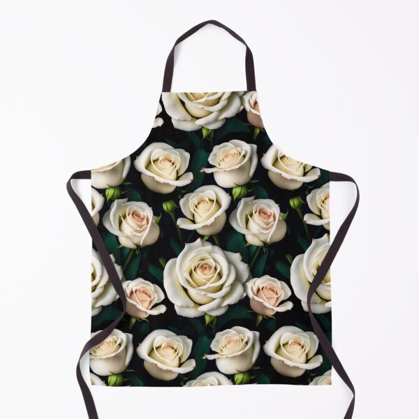 Item preview, White Realistic Roses Flowers in Bloom Pattern designed and sold by Digi Artworks Store.