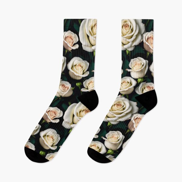 Item preview, White Realistic Roses Flowers in Bloom Pattern designed and sold by Digi Artworks Store.