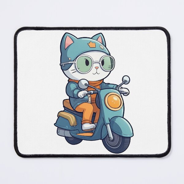 Item preview, Kawaii cat riding scooter designed and sold by AestheticsArt81.