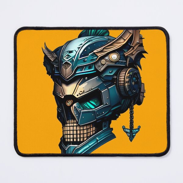 Item preview, The Blue Cyborg Skull - An Intriguing Illustration of the Future designed and sold by GalihDA.