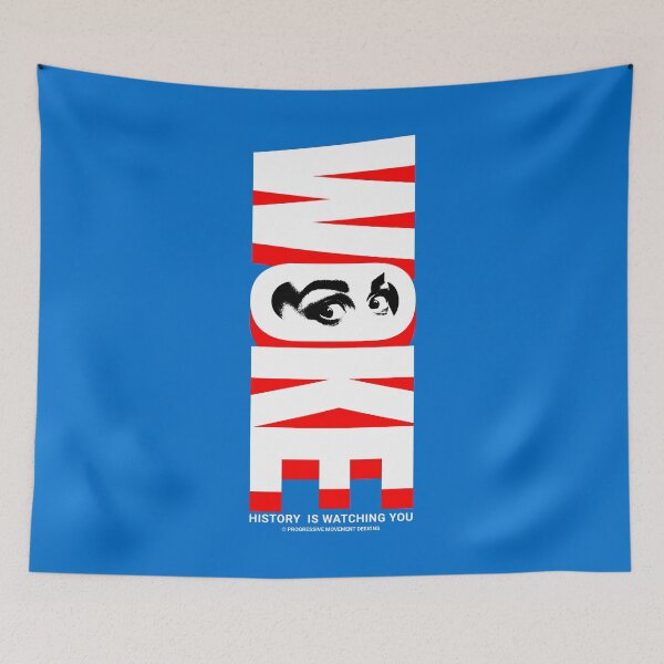 Item preview, PMD00772 Progressive Movement Designs Woke eyes design shows you are woke and support progressive goals for progressive Democrats Independents and Bernie Sanders supporters designed and sold by ProgressiveLeft.