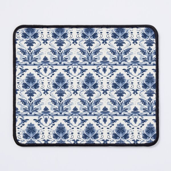 Item preview, Delft pottery style blue and white floral pattern designed and sold by draegenDesign.