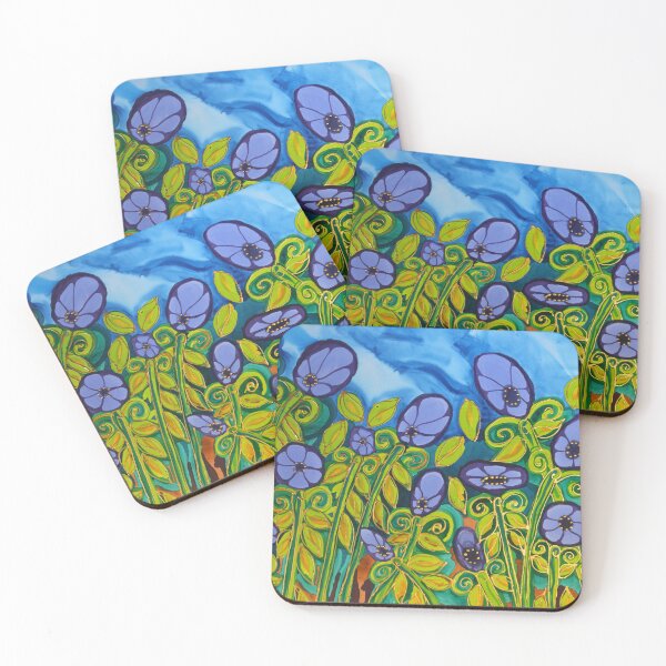 Item preview, Periwinkle Mod Poppies designed and sold by caribbeancolors.