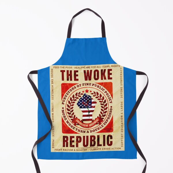 Item preview, PMD00778 Progressive Movement Designs Woke Republic vintage poster design shows you are woke and support progressive goals for progressive Democrats Independents and Bernie Sanders supporters designed and sold by ProgressiveLeft.