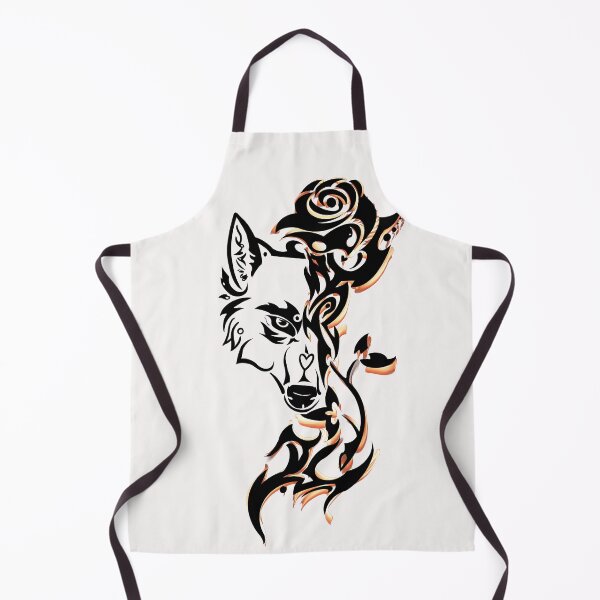 Item preview, Wolf Essential with rose. Tattoo style. designed and sold by BIEZAART.