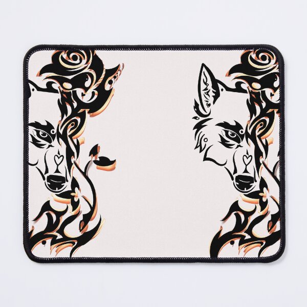 Item preview, Wolf Essential with rose. Tattoo style. designed and sold by BIEZAART.