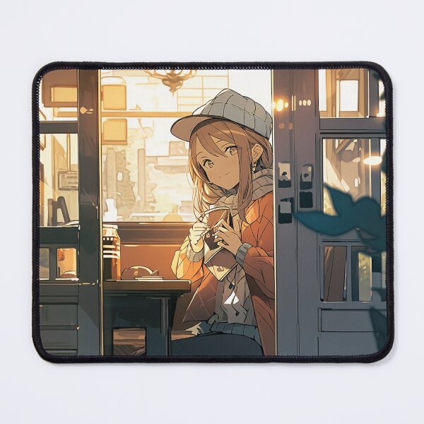 Item preview, Chill Vibes: Exploring the Beauty of LoFi Art Through a Captivating Girl in a Cafe Scene designed and sold by Dream-Palette.