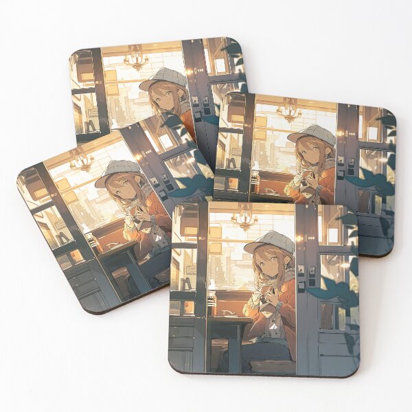 Item preview, Chill Vibes: Exploring the Beauty of LoFi Art Through a Captivating Girl in a Cafe Scene designed and sold by Dream-Palette.