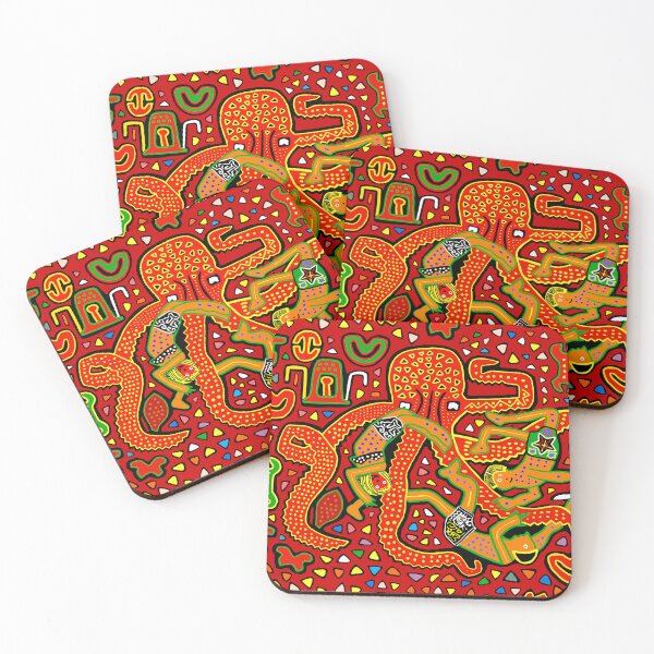 Item preview, Kuna Octopus Attack Mola - Red designed and sold by Esprit-Mystique.