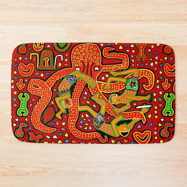 Item preview, Kuna Octopus Attack Mola - Red designed and sold by Esprit-Mystique.