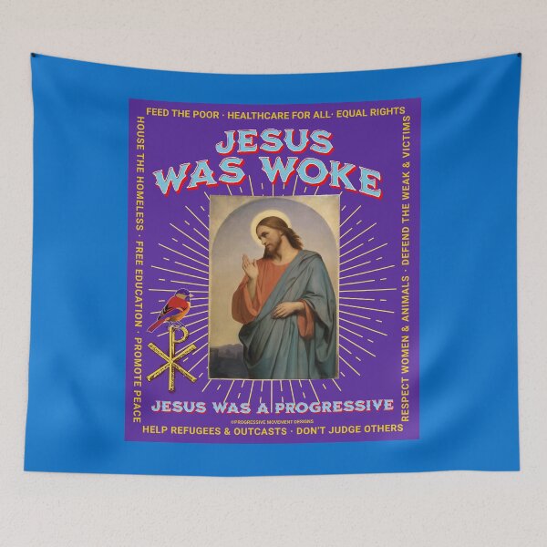Item preview, PMD00782 Diseños de movimiento progresivo El diseño de Jesus Was Woke muestra que usted está despierto y apoya los objetivos de política progresiva para los demócratas progresistas cristianos independientes y los partidarios de Bernie Sanders designed and sold by ProgressiveLeft.