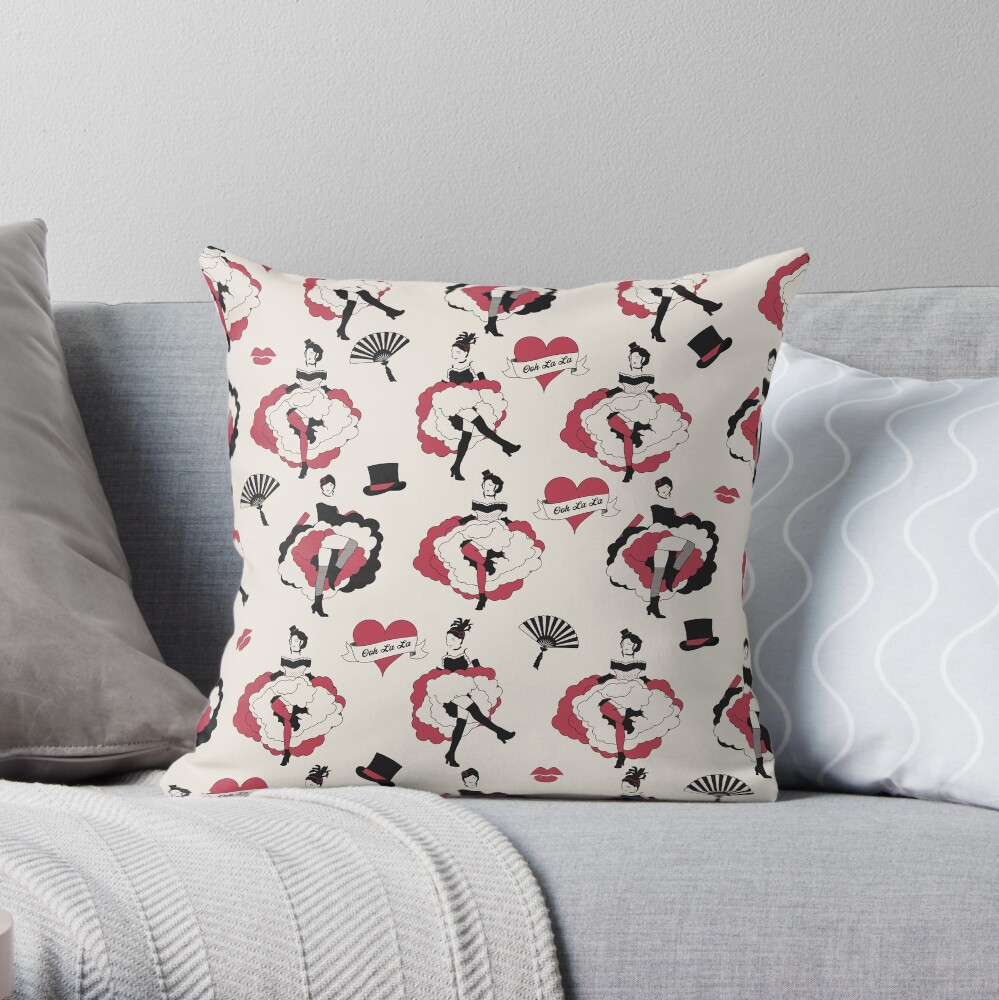 Can Can Dancers Throw Pillow