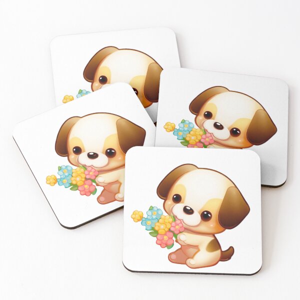 Item preview, Cute Dog With Flowers designed and sold by KawaiiPixelArt.