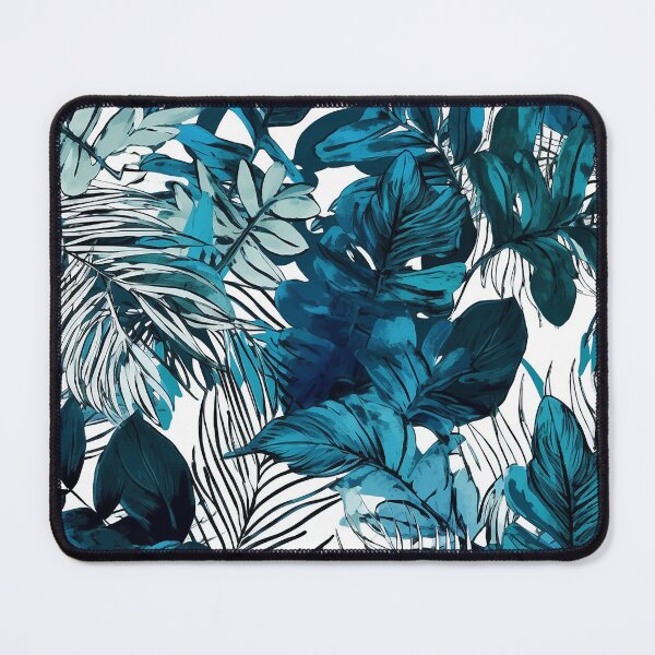 Item preview, Blue ink tropical foliage print designed and sold by cult-andromeda.