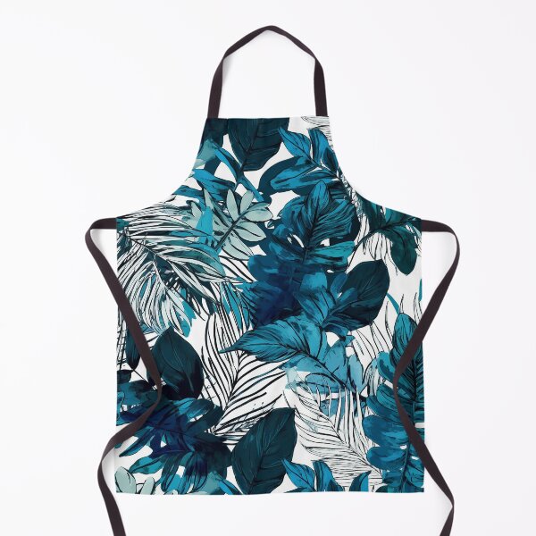 Item preview, Blue ink tropical foliage print designed and sold by cult-andromeda.