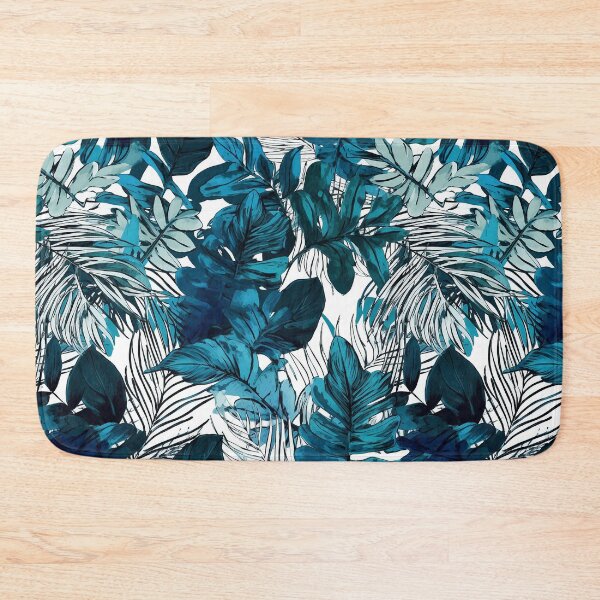 Item preview, Blue ink tropical foliage print designed and sold by cult-andromeda.