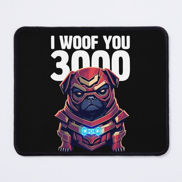 Item preview, I Love you 3000 - Funny pug for pug fans designed and sold by BrainlabStudios.