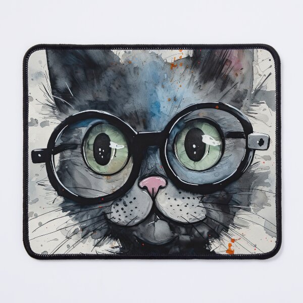 Item preview, Cute Cat With Glasses designed and sold by prettykaler.