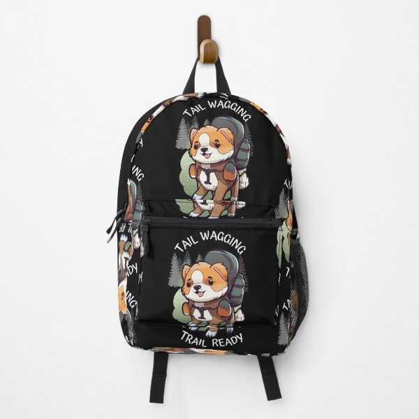 Item preview, Tail Wagging Trail Ready Dog with backpack designed and sold by TheTrendsDesk.