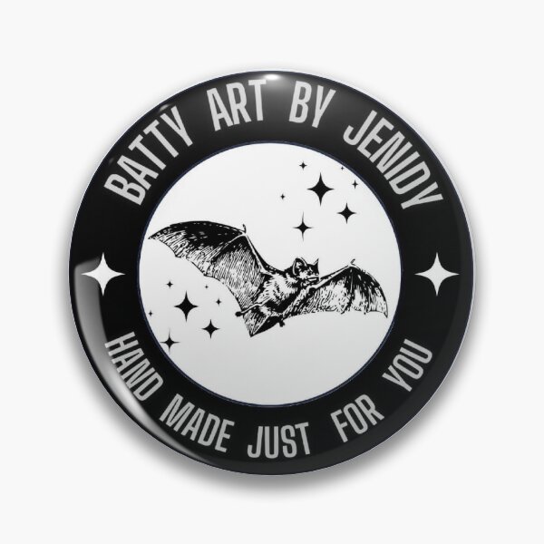 Item preview, Batty Art By Jenidy black and white logo designed and sold by JenidyJohnson.