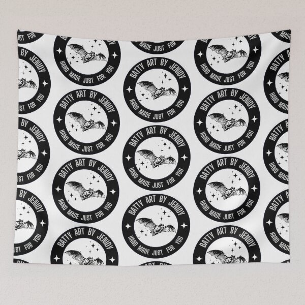 Item preview, Batty Art By Jenidy black and white logo designed and sold by JenidyJohnson.