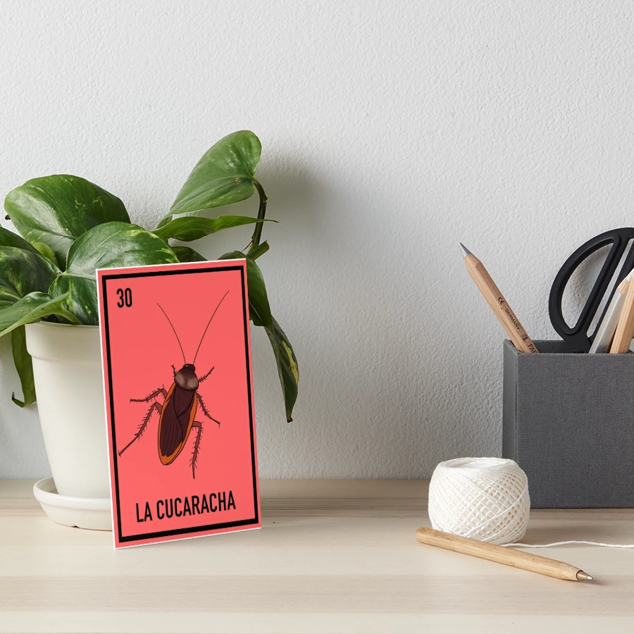 30 La cucaracha , the cockroach, loteria card animal loteria | Art Board  Print