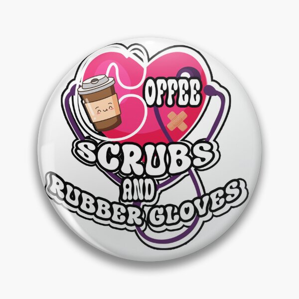 Item preview, Coffee Scrubs And Rubber Gloves Medical Nurse Quote Sticker designed and sold by VEENCLOTHS.