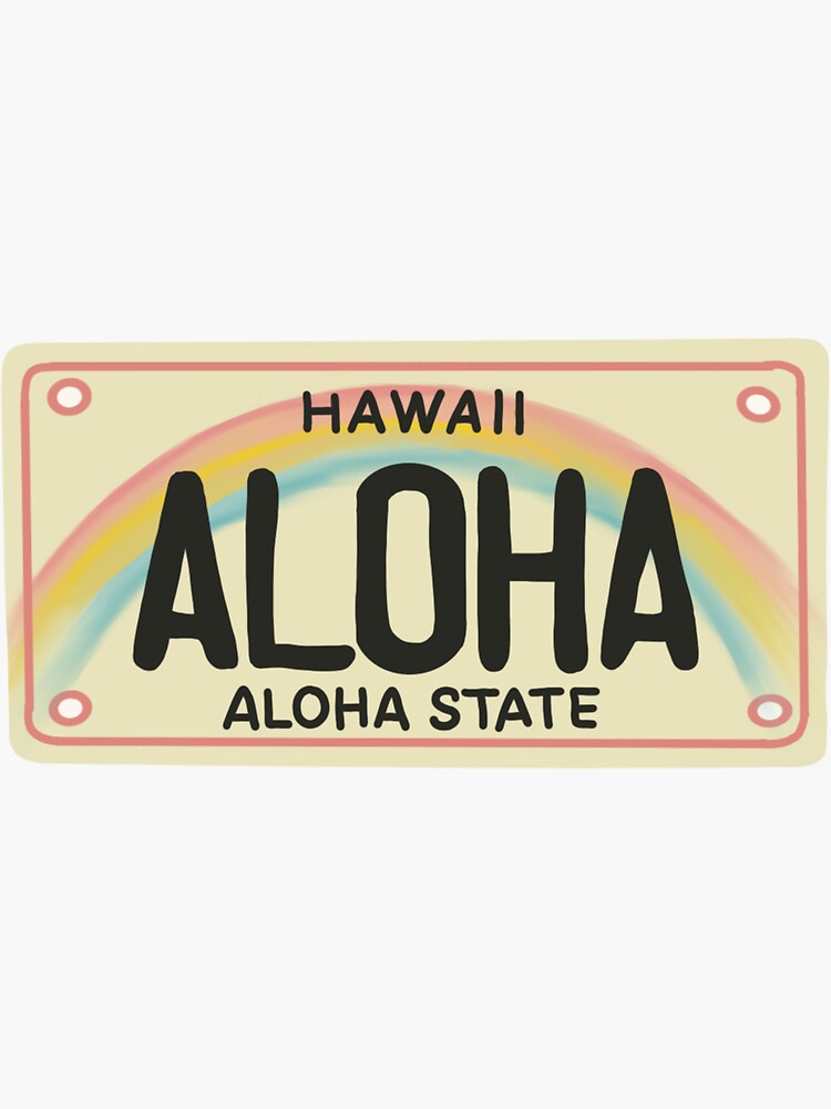 Red and White Hawaiian Shirt  Sticker for Sale by AlohaSurfShop