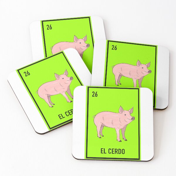 Item preview, 26 El cerdo, the pig, loteria card animal loteria  designed and sold by DarbyHunterArt.