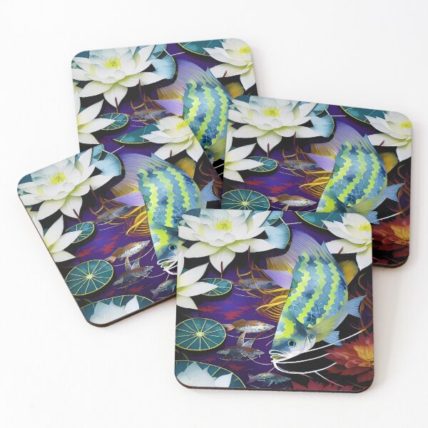 Item preview, The Fish in The Pond with Lotus Flowers designed and sold by NanaB-Art.