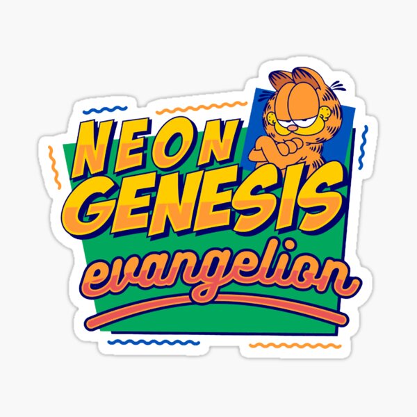 Vista previa del artículo con la obra «Neón Génesis Evangelion Garfield», diseñado y vendido por NeonHitcha.