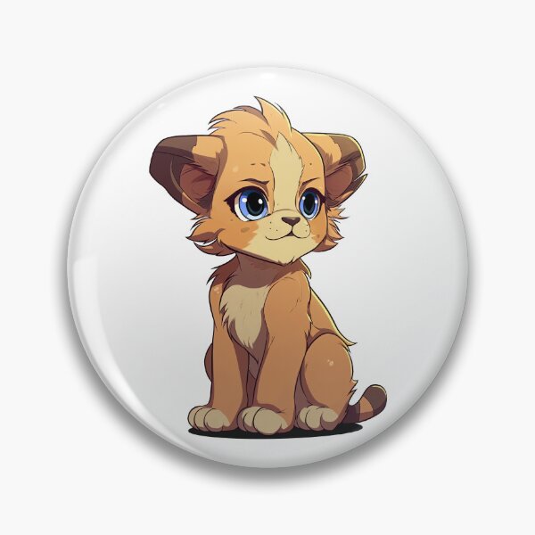 Item preview, Seated lion cub with tufted head, big ears and blue eyes. designed and sold by Andrew Shishkin.