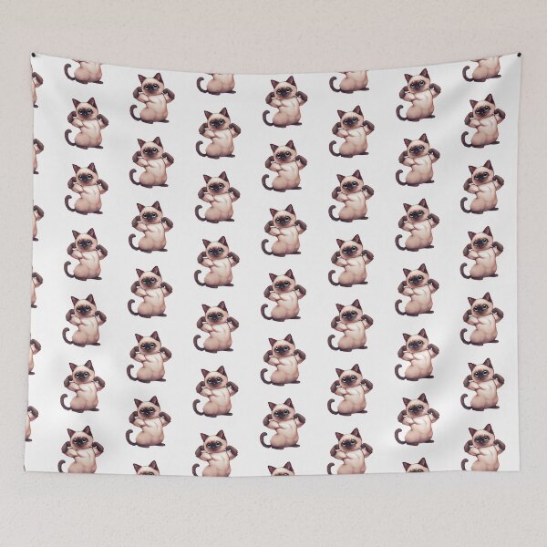 Item preview, Pawsitively Adorable Flexing Siamese Cat designed and sold by CookieandDreams.