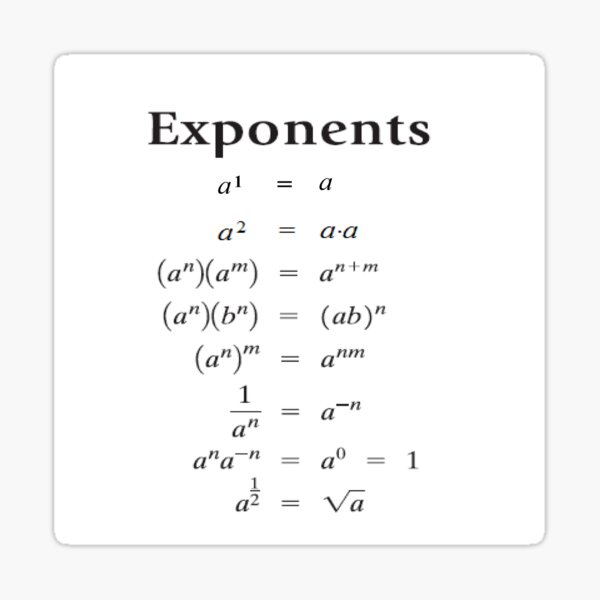 Exponents Sticker