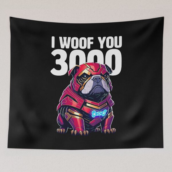 Item preview, I Love you 3000 - Funny English Bulldog for English Bulldog fans designed and sold by BrainlabStudios.