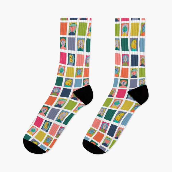 Item preview, Colourful Abstract Face Pattern designed and sold by kbracey-meraki.