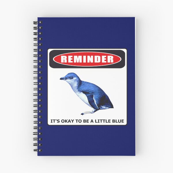 Item preview, Reminder danger sign it's okay to be a little blue penguin (Dark Blue #060D5B background)  designed and sold by SBPenguins.
