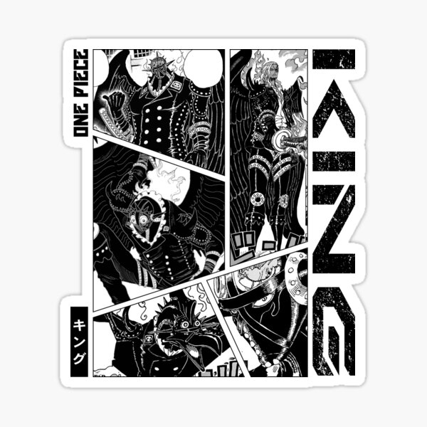 Queen - One Piece Manga Panel black version Sticker for Sale by Geonime