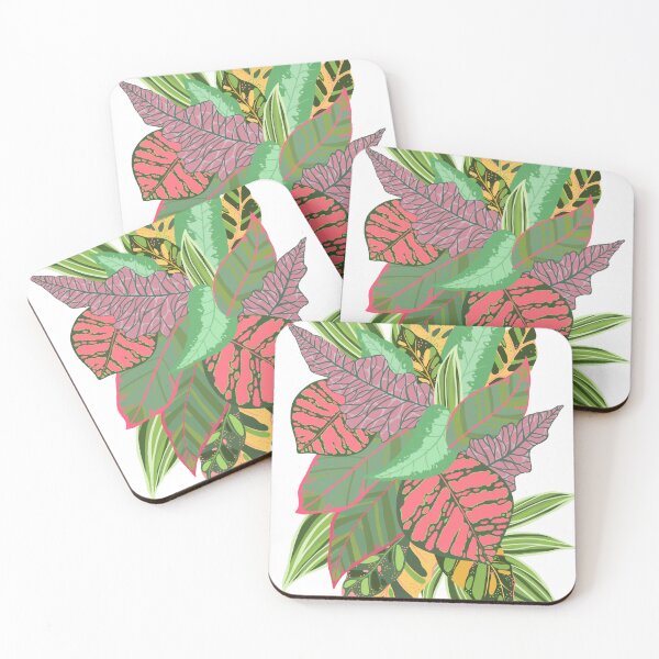 Item preview, Pink and green tropical leaf burst  designed and sold by LibbyHaggerArt.