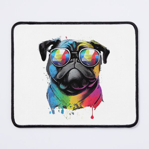 Item preview, Colorful cool French bulldog (pug) dog with sunglasses three designed and sold by MLArtifex.