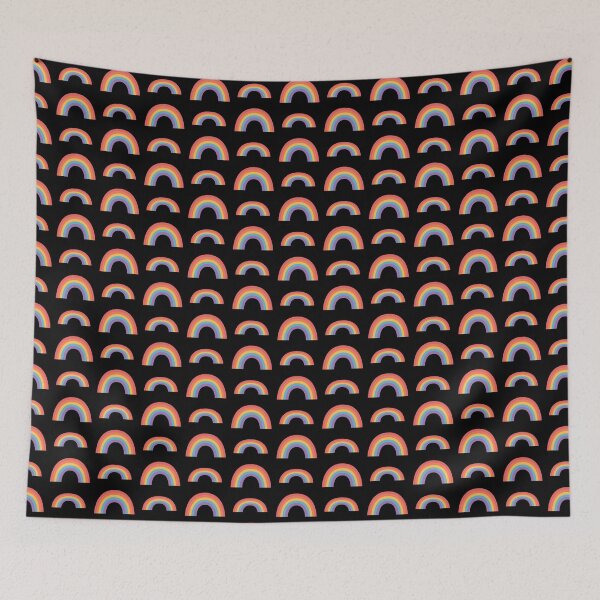 Item preview, Rainbows Pattern 1 - Black designed and sold by Daniel Bevis Design.