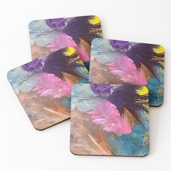 Item preview, Abstract Painting Acrylic Flower Pink Purple Cat.Art2023 designed and sold by KatArt2023.