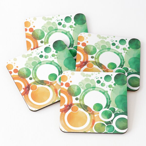 Item preview, An Abstract Watercolor of Orange and Green Circles - Boho Chic Patterns designed and sold by GVRDesign.