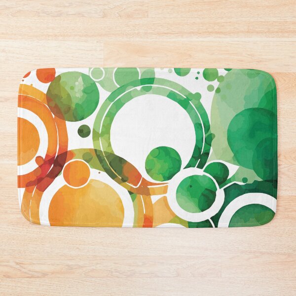 Item preview, An Abstract Watercolor of Orange and Green Circles - Boho Chic Patterns designed and sold by GVRDesign.