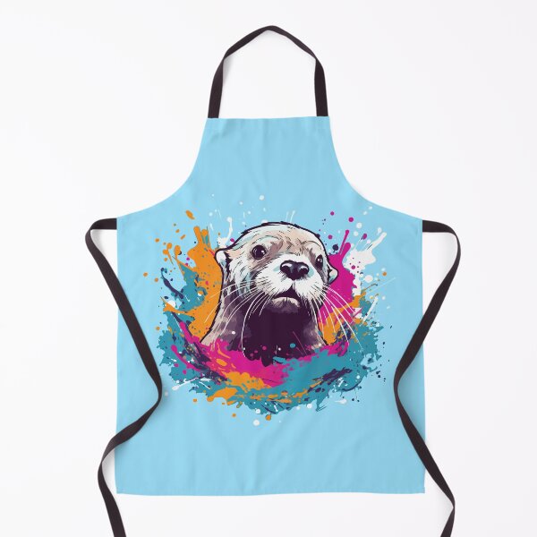 Aperçu de l'œuvre Cute Otter in Paint Splashes Cartoon Style créée et vendue par Arncil.