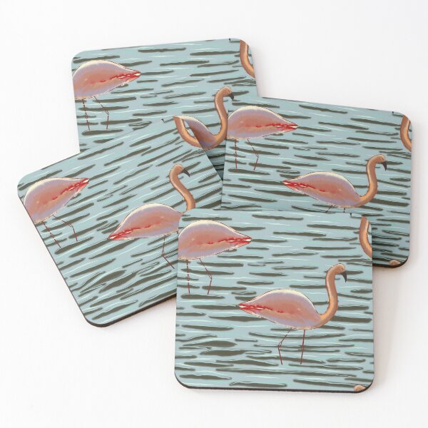 Item preview, Flamingo in the pond designed and sold by Daizydrawshop.