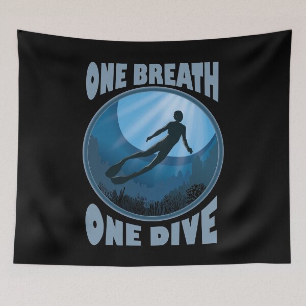 Item preview, One Breath One Dive - Apnoe Freedive - The Ocean Is Calling designed and sold by TheInkElephant.