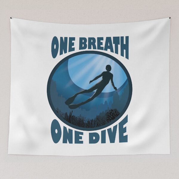 Item preview, One Breath One Dive Apnoe Freedive - The Ocean Is Calling designed and sold by TheInkElephant.