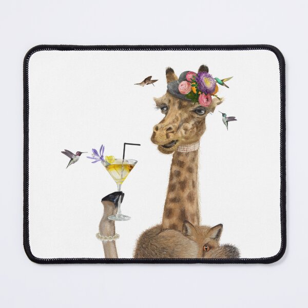 Item preview, Giraffe drinking a cocktail designed and sold by Fionna Bottema.