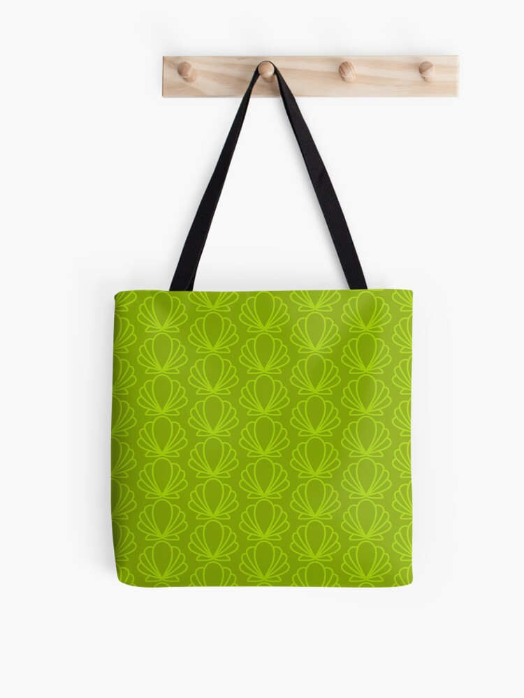 Shell Tote Handbags Green, Green Pattern Shell Bag